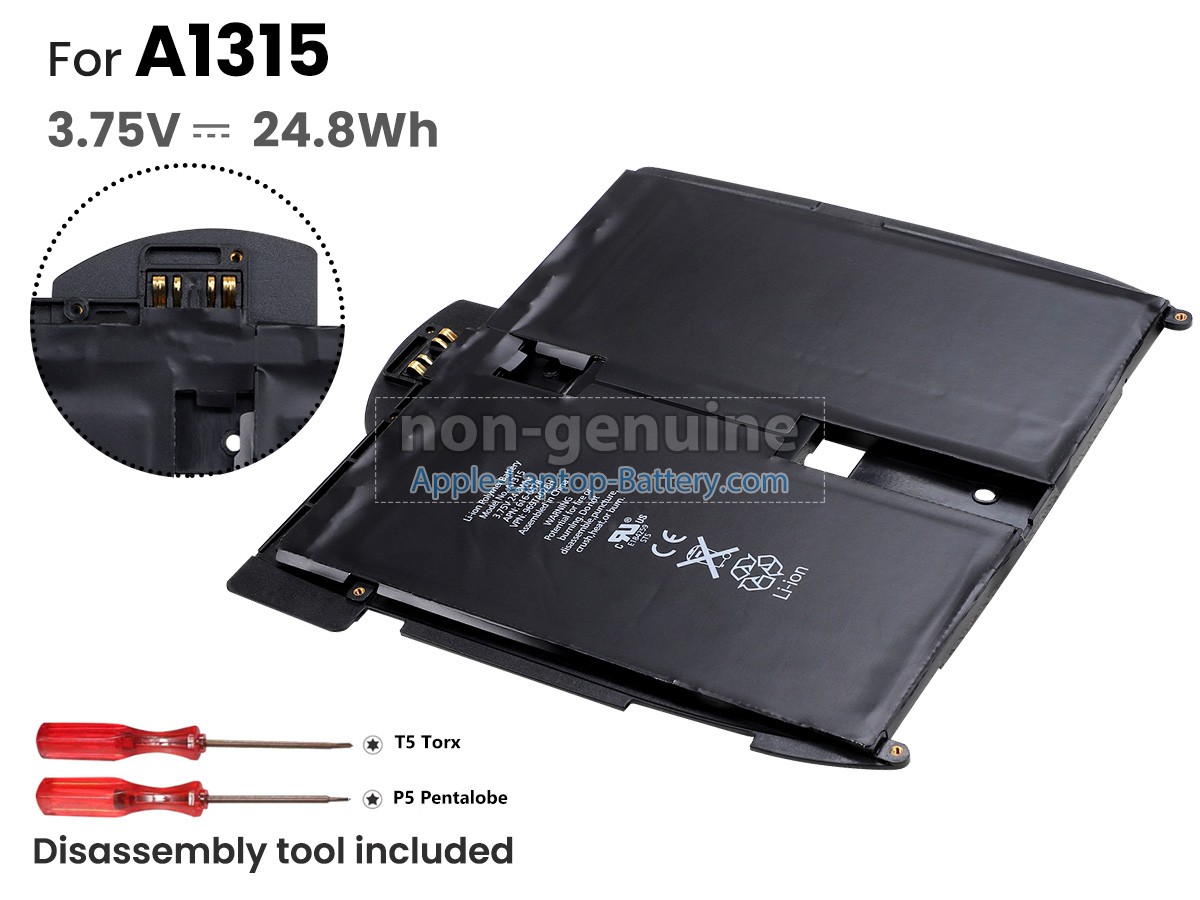 replacement Apple A1315 battery